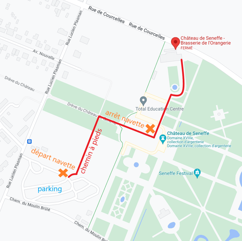 Accès à l'orangerie